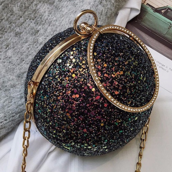 Rhinestone round clutch - Picture 1 of 4